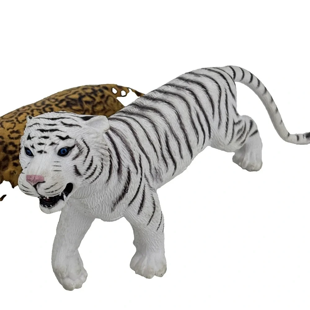AAA PVC Jungle Arctic Animals Figures Lot‎ of 5 White Tiger Elephant Leopard